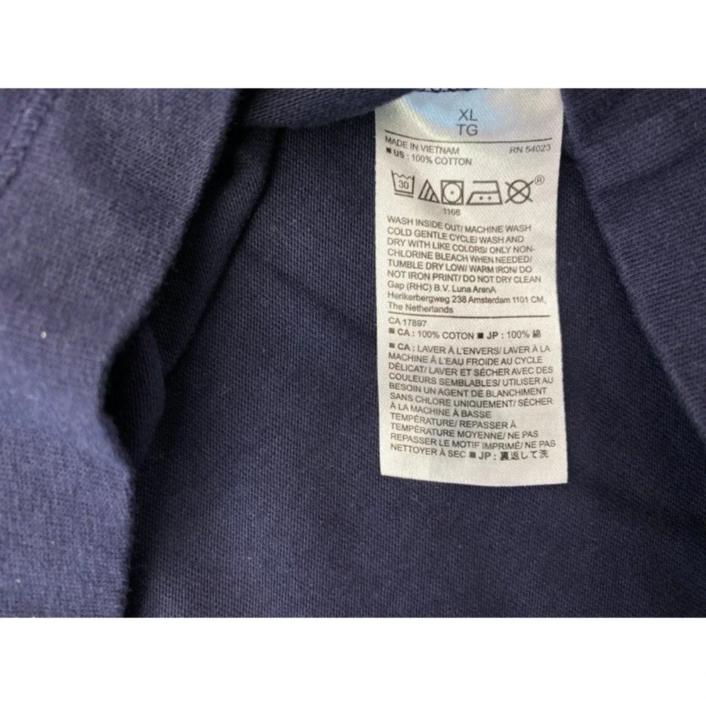 Banana Republic Long Sleeve T-Shirt Mens XL Navy American Explorer Graphic Tee